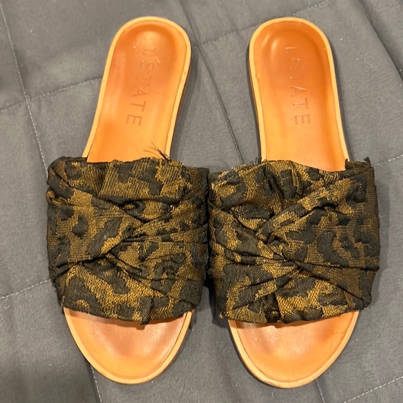 1. STATE Chevonn Brown black open toe slides - 6.5 - Picture 2 of 5